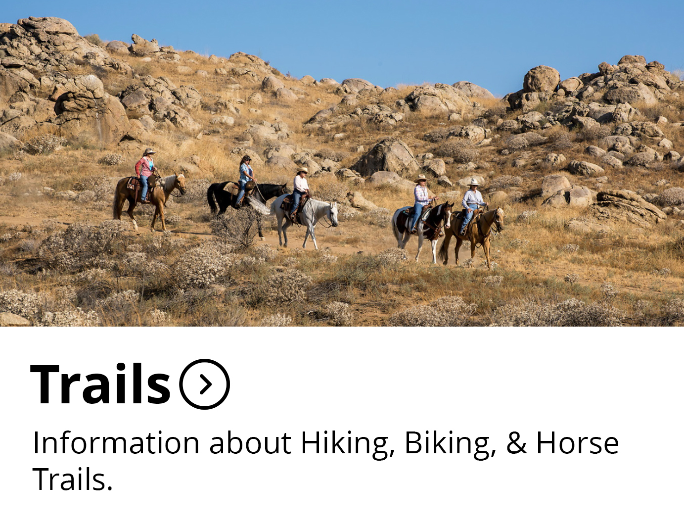 Hiking, Biking, and Horse Back Riding